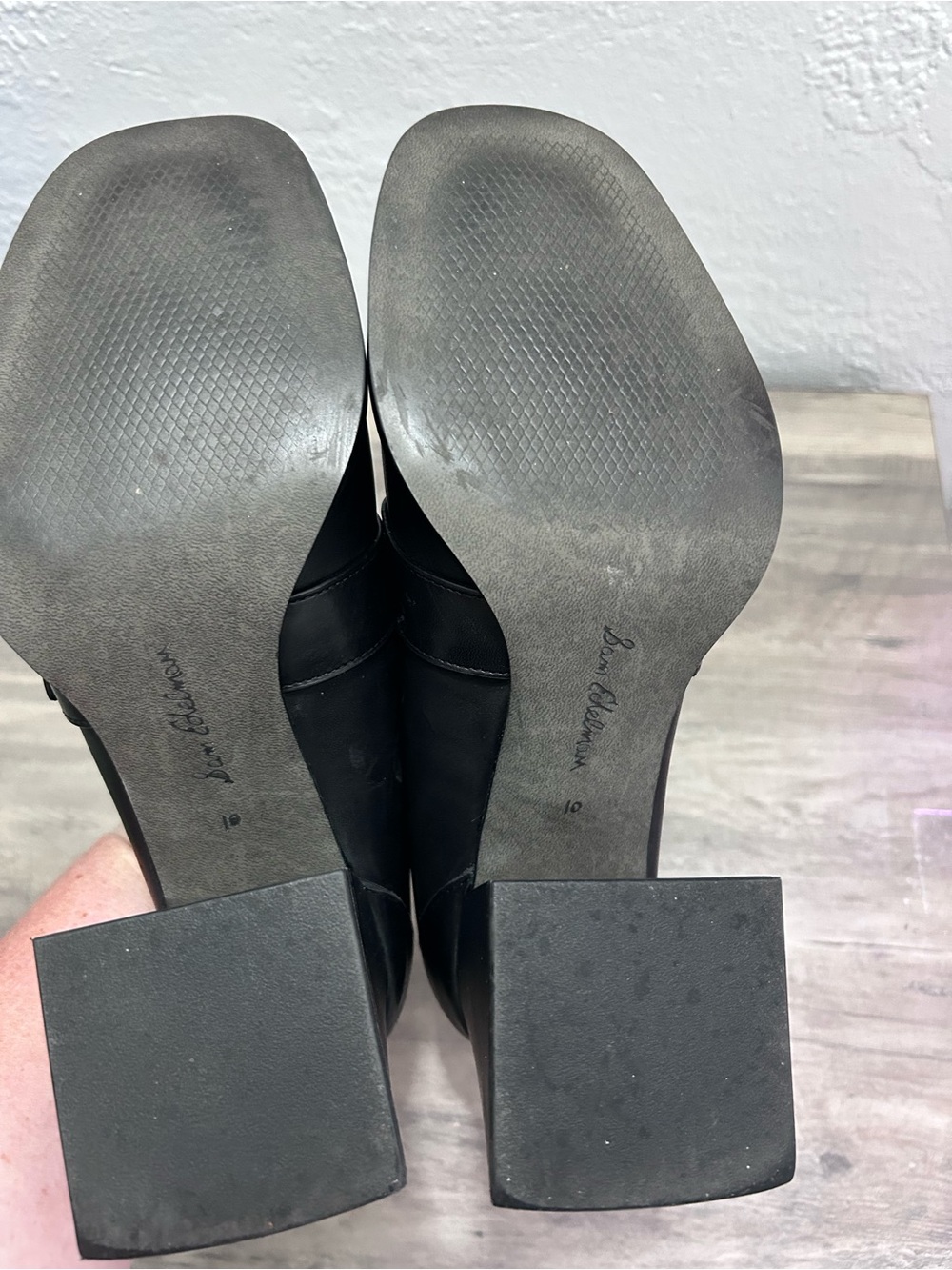 Sam Edelman Black Fringe Loafer Block Heel Pumps - Picture 6 of 7